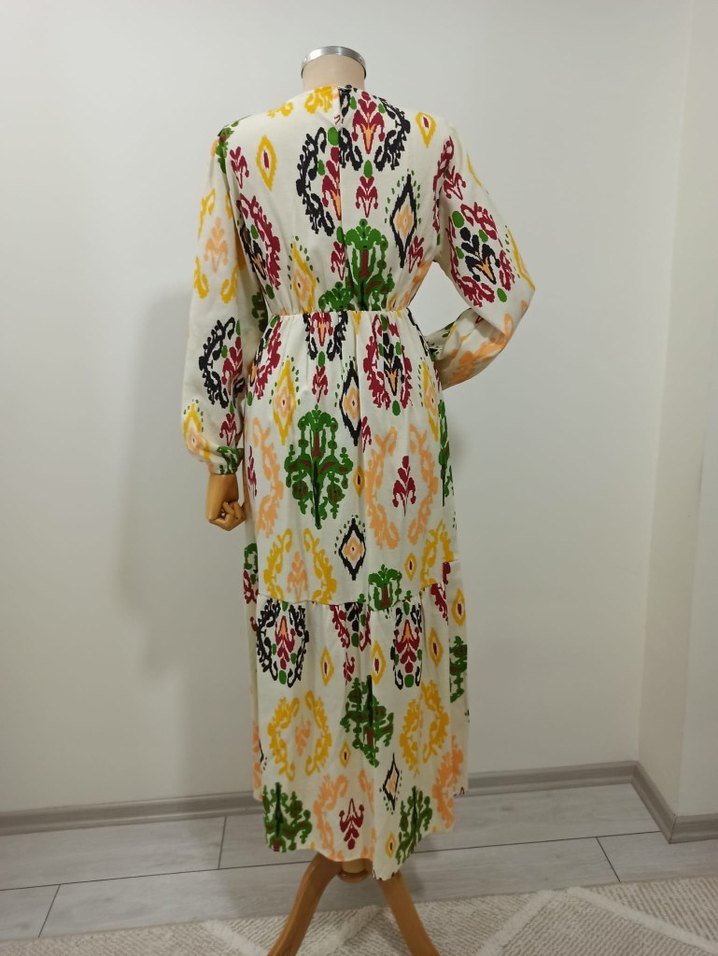 Diger Renkli Bohem Uzun Elbise - Görsel 3