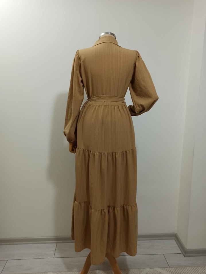 Diger Bej Kadın Uzun Elbise - Görsel 3