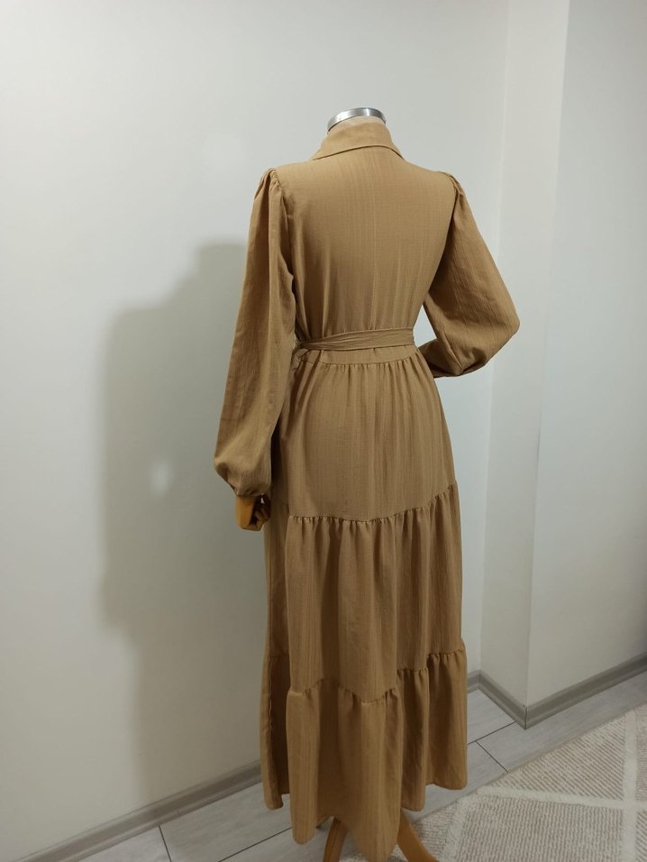 Diger Bej Kadın Uzun Elbise - Görsel 4