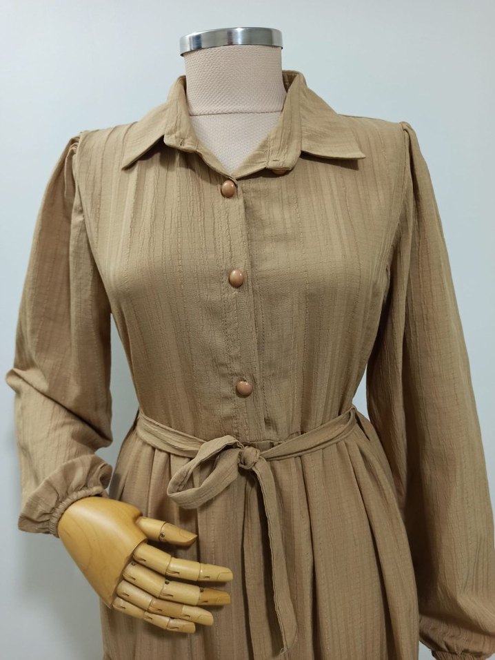 Diger Bej Kadın Uzun Elbise - Görsel 2