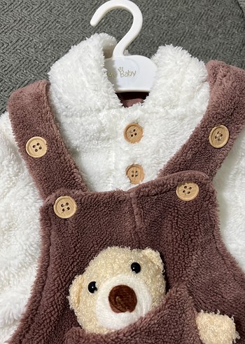 Kahverengi Peluş Bebek Tulumu - Görsel 3