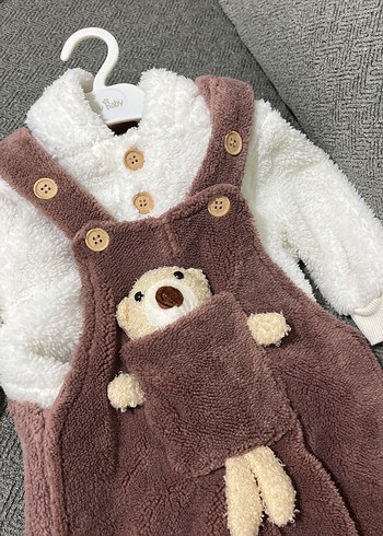 Kahverengi Peluş Bebek Tulumu - Görsel 2