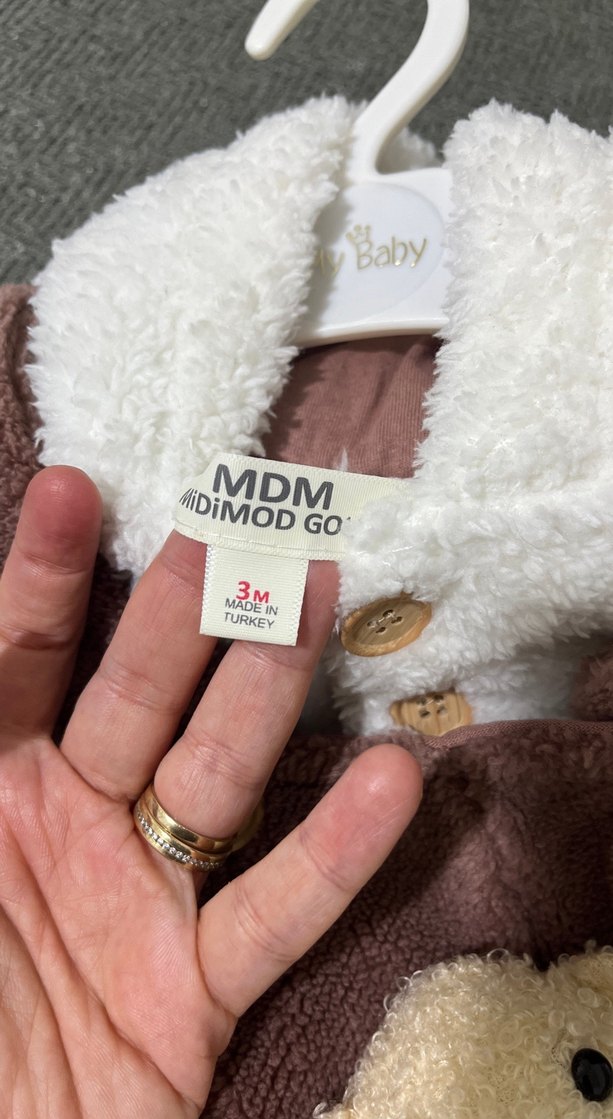 Kahverengi Peluş Bebek Tulumu - Görsel 4