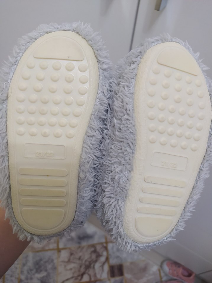 Gri Erkek Çocuk Peluş Ev Terliği - Görsel 3