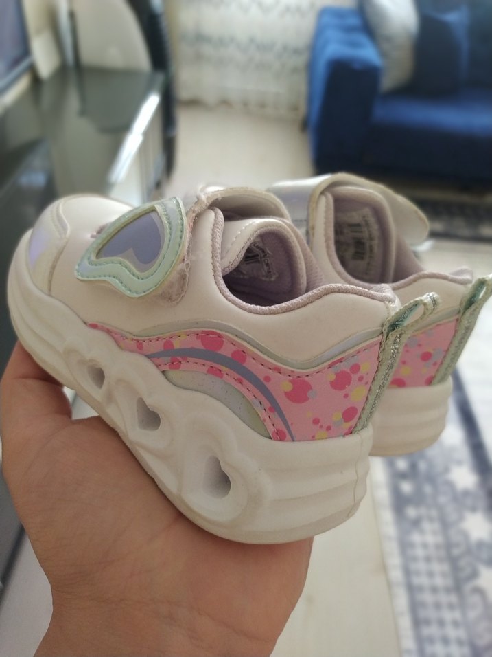 Kız Çocuk Beyaz Pastel Spor Ayakkabı - Görsel 3