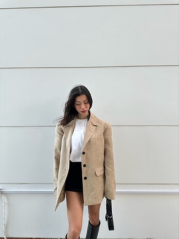 Süet blazer ceket
