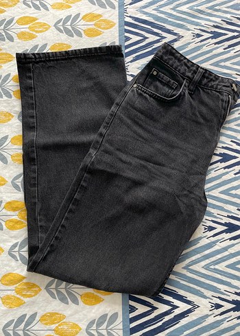 Siyah yüksek bel geniş paça wide leg jeans