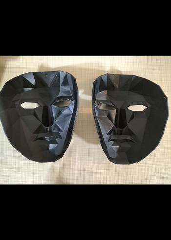 Erkekler için Siyah Geometrik Squid Game Maske - Görsel 3