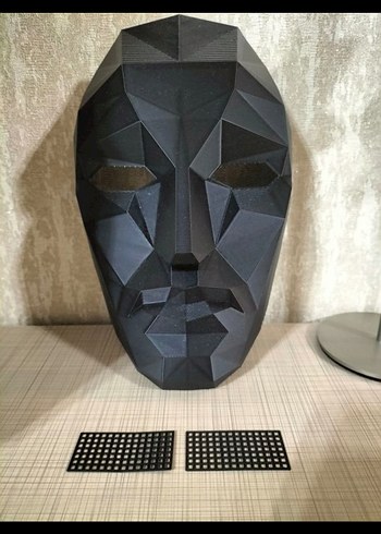 Erkekler için Siyah Geometrik Squid Game Maske - Görsel 5