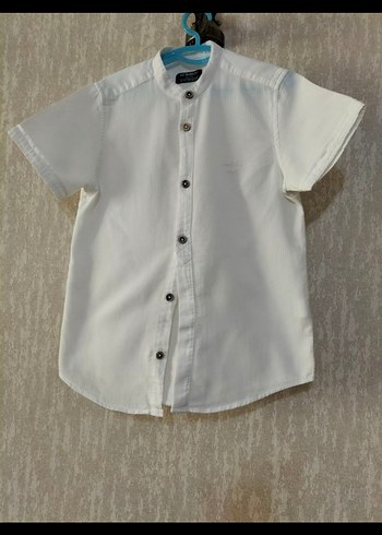 Takım Erkek çocuk Beyaz Kısa Kollu Gömlek ve Kareli Kemerli Şort - Görsel 5