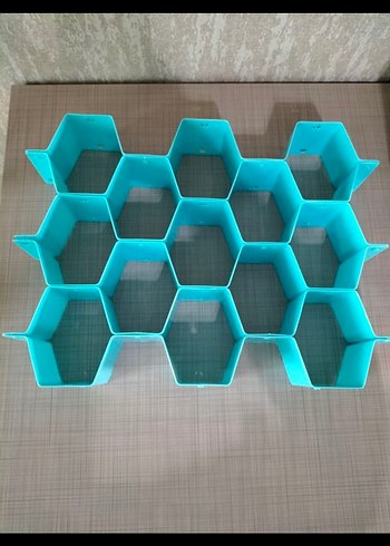 Turkuaz Çok Bölmeli Dolap Düzenleyici - Görsel 2