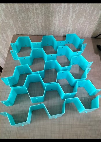 Turkuaz Çok Bölmeli Dolap Düzenleyici - Görsel 4