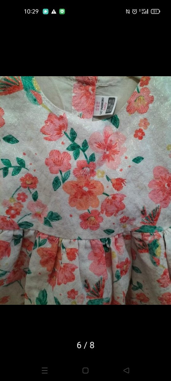 Çiçek Desenli Kız Çocuk Elbise - Görsel 3