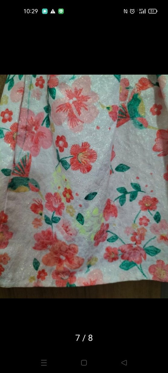 Çiçek Desenli Kız Çocuk Elbise - Görsel 5