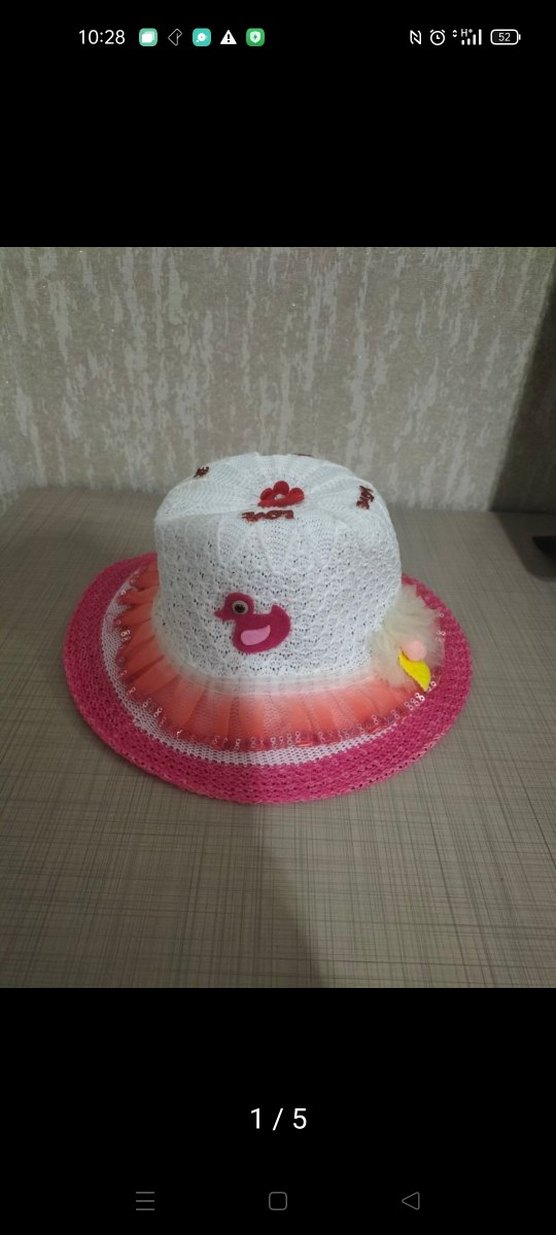 Pembe Fırfırlı Bohem kız Çocuk Şapka - Görsel 3