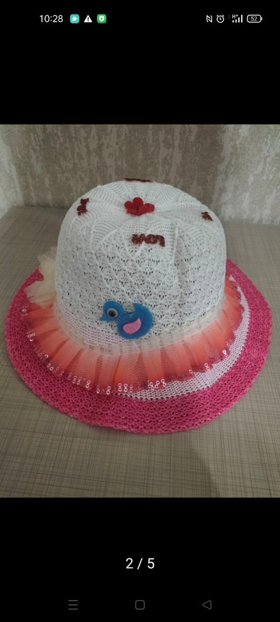 Pembe Fırfırlı Bohem kız Çocuk Şapka - Görsel 2