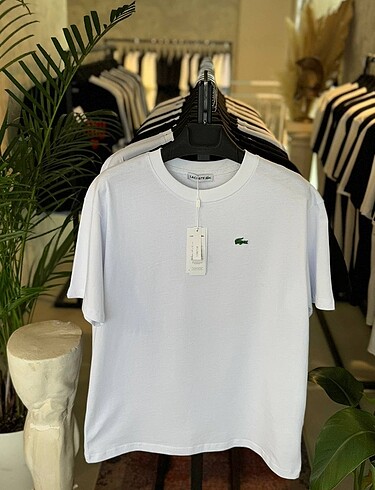 Erkek Lacoste Logo Oversıze Tişört