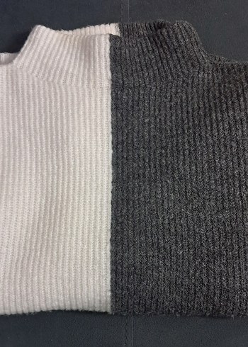 Gri Yüksek Yaka Triko Kadın Kazak - Görsel 6
