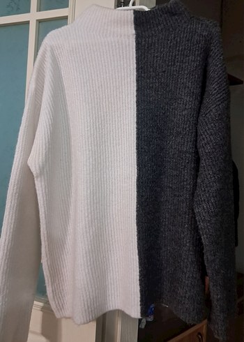 Gri Yüksek Yaka Triko Kadın Kazak - Görsel 7