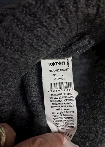 Gri Yüksek Yaka Triko Kadın Kazak - Görsel 5