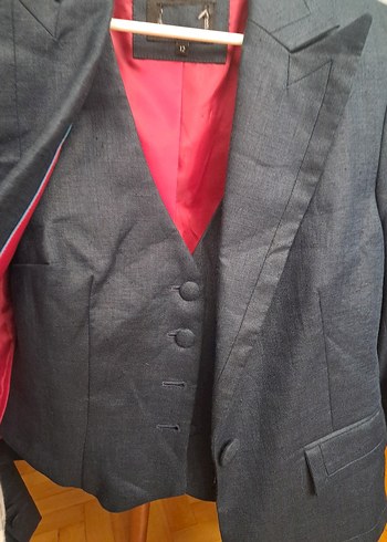 Düğmeli Lacivert Kadın Blazer Ceket - Görsel 6