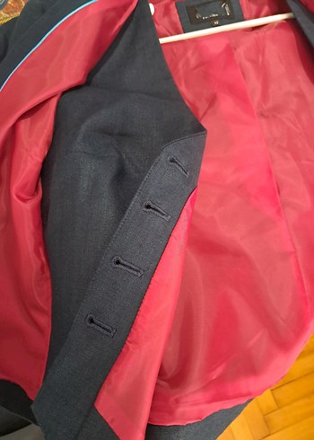 Düğmeli Lacivert Kadın Blazer Ceket - Görsel 3