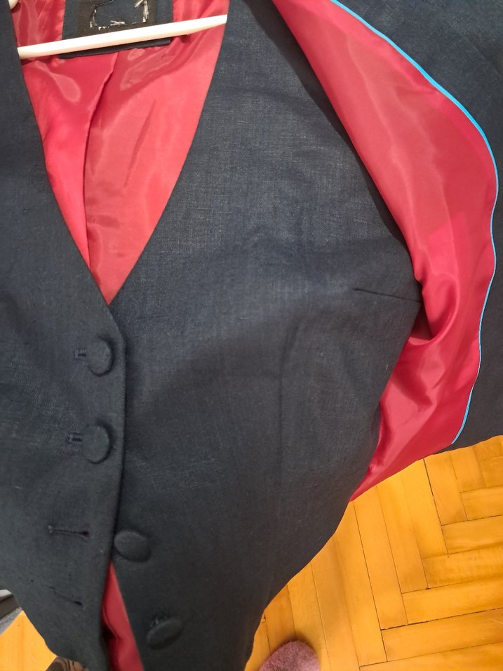 Düğmeli Lacivert Kadın Blazer Ceket - Görsel 4