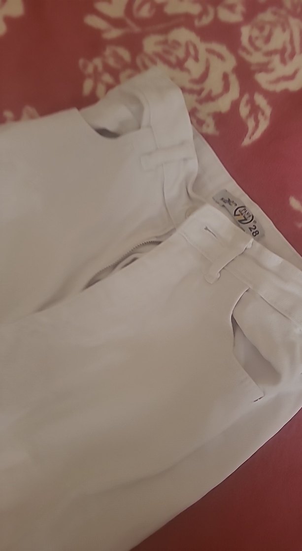 beyaz Bol Kesim Kadın Uzun Kot Pantolon - Görsel 2