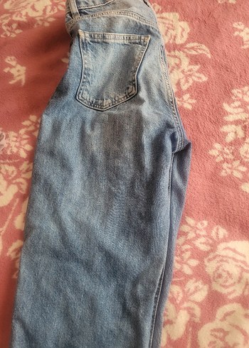 Düğmeli Mavi Kadın Kot Pantolon - Görsel 7