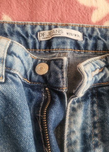 Düğmeli Mavi Kadın Kot Pantolon - Görsel 4