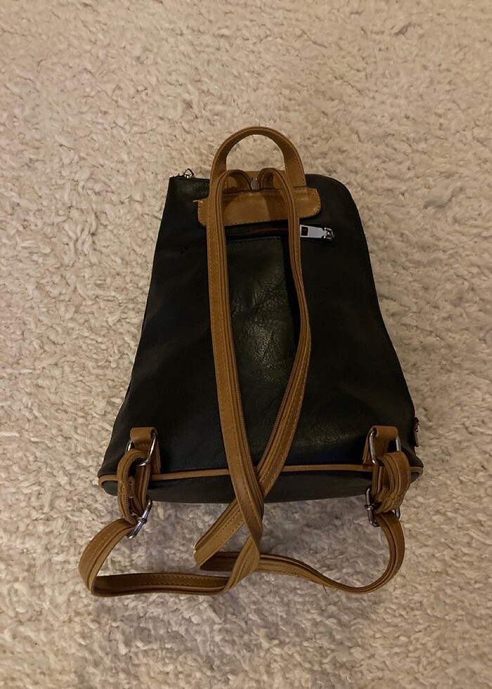 Siyah suni deri çanta - Görsel 2