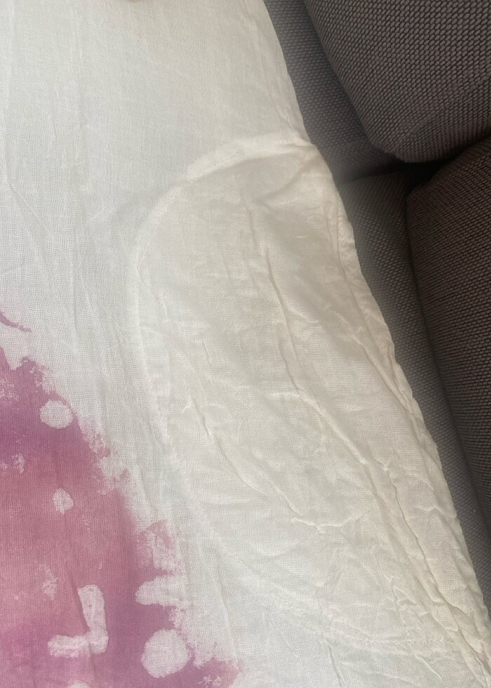 Organik pamuklu kumaş üzeri batik el baskılı plaj elbisesi - Görsel 2