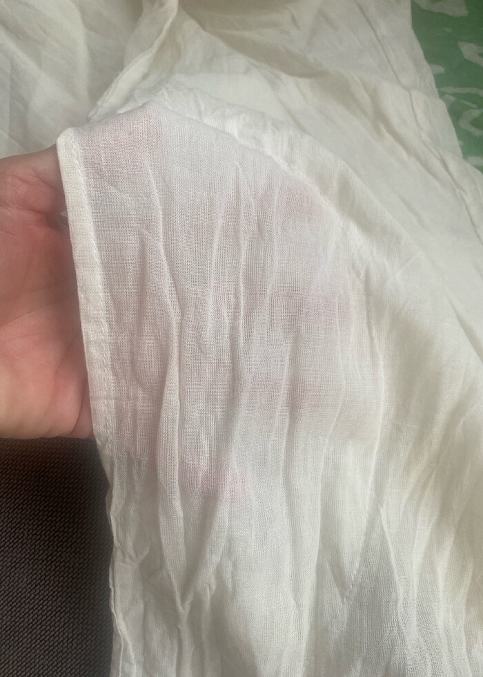 Organik pamuklu kumaş üzerine batik el baskılı, uzun kollu plaj  - Görsel 5