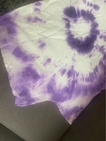 Organik pamuklu kumaş üzerine batik el baskılı, kısa kollu plaj  - Görsel 6