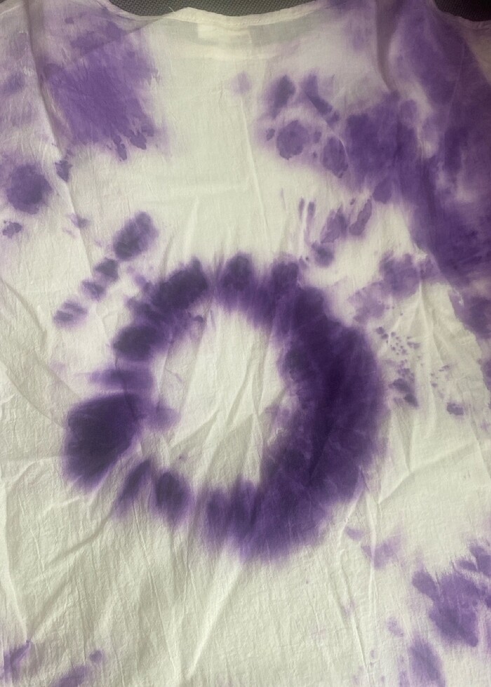 Organik pamuklu kumaş üzerine batik el baskılı, kısa kollu plaj  - Görsel 5