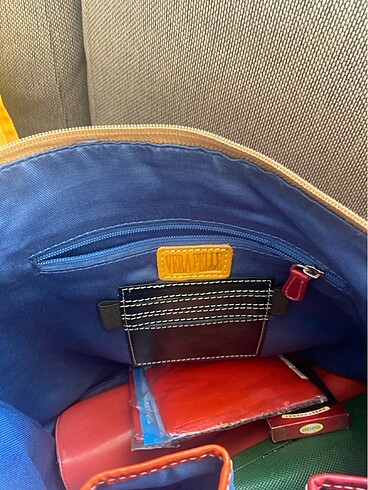 Çok renki deri çanta - Görsel 9