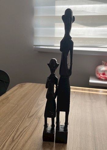 Diger Siyah Ahşap Figürin Seti