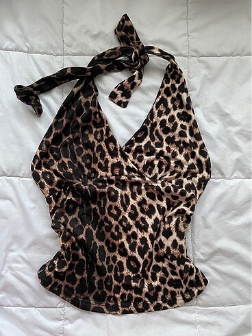 shine leopar desenli üst