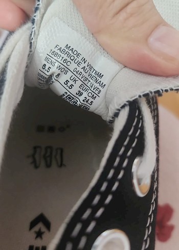 39 Beden Converse Siyah Dolgu Topuklu Kadın Spor Ayakkabı