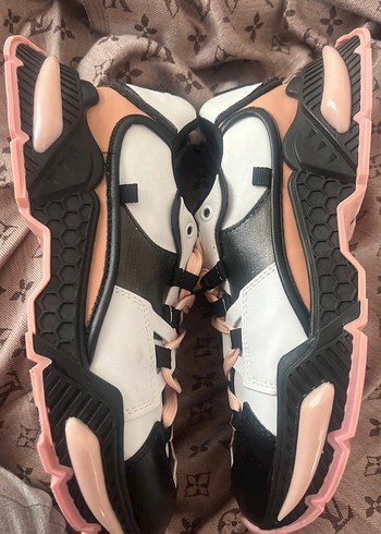Pembe Yılan Desenli Platform Spor Ayakkabı