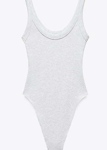 Zara Zara Gri V Yaka İnce Fit Body