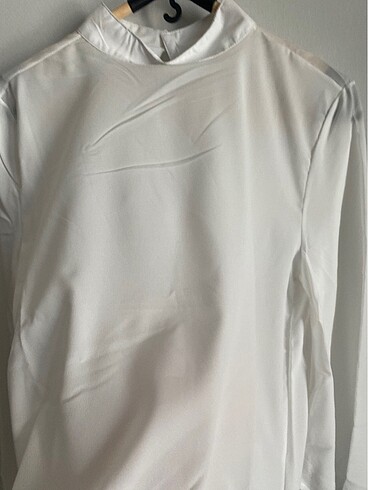 beyaz şifon yarasa kol gömlek - Görsel 2