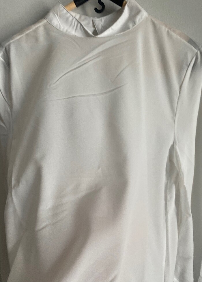 beyaz şifon yarasa kol gömlek - Görsel 2