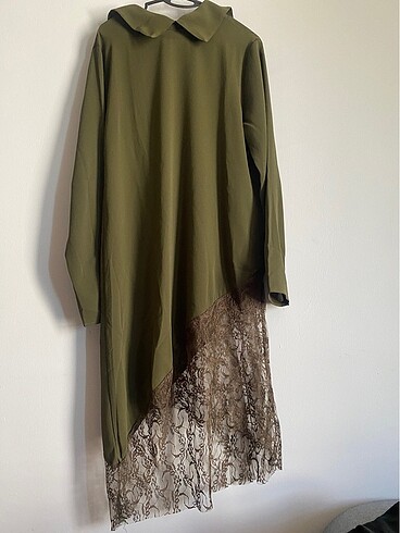 günlük elbise dantel detaylı - Görsel 2