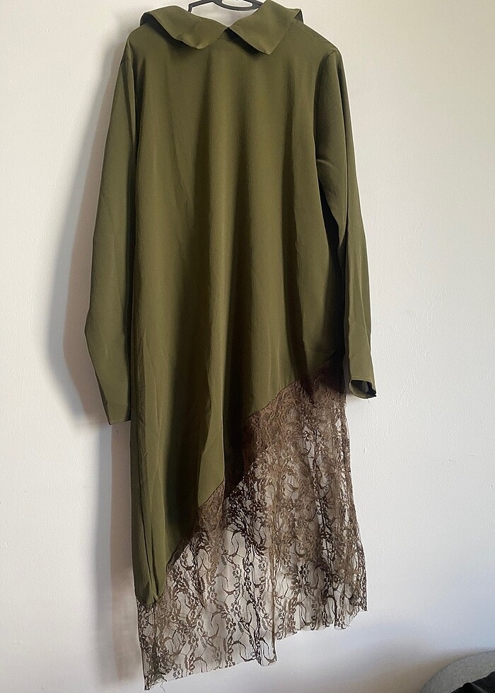 günlük elbise dantel detaylı - Görsel 2