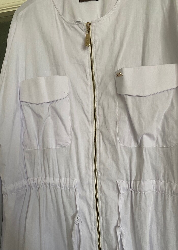 beyaz fermuarlı gömlek - Görsel 2