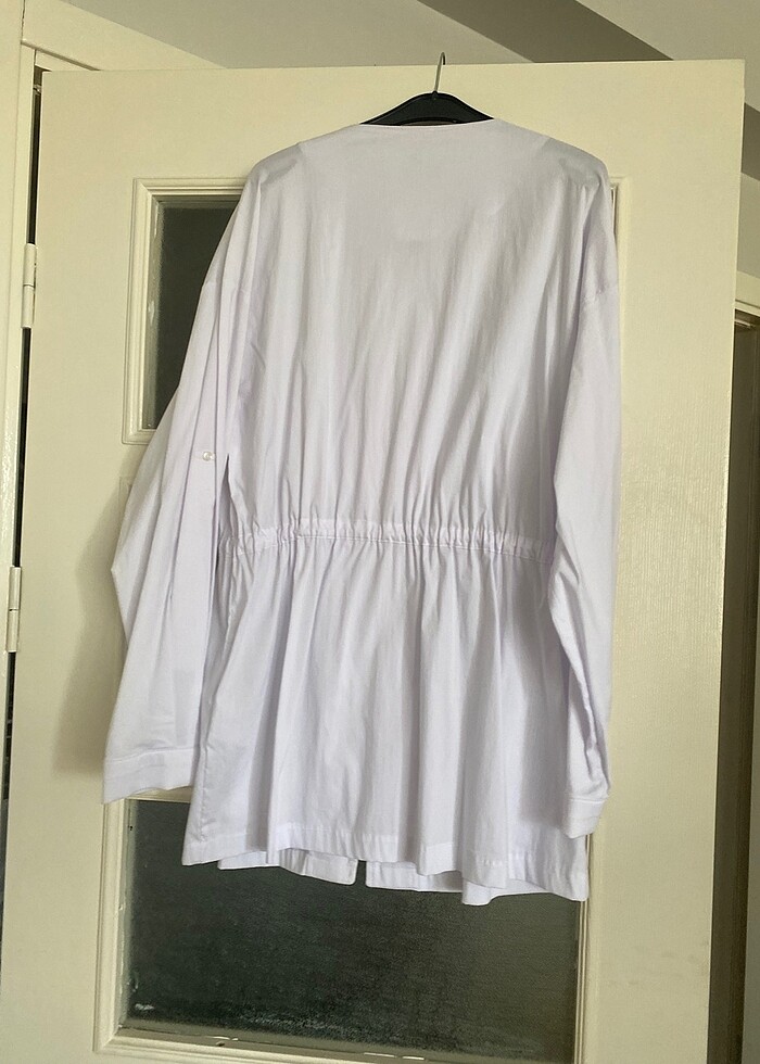 beyaz fermuarlı gömlek - Görsel 4