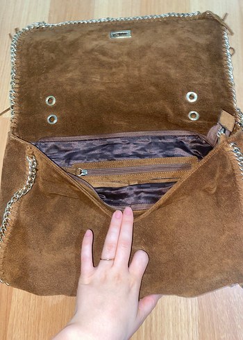 kahverengi gerçek deri kol çantası - Görsel 2