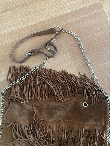 kahverengi gerçek deri kol çantası - Görsel 5