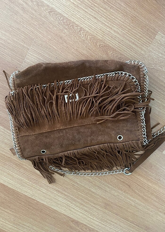 kahverengi gerçek deri kol çantası - Görsel 3